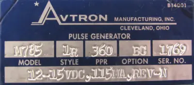 NEW AVTRON M785 PULSE GENERATOR M785-1R-360-BC-1769