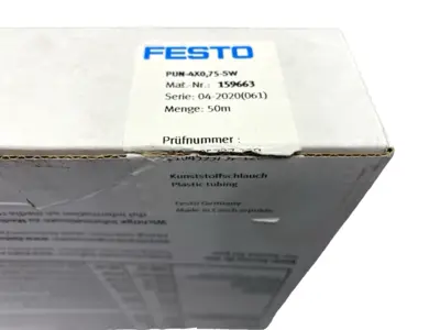 USED FESTO BLACK PLASTIC TUBING 2.6MM ID 4MM OD PUN-4X0,75-SW CUT TO 25M