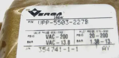 NEW VERSA VPP-5503-227B BRASS PILOT VALVE VPP5503227B