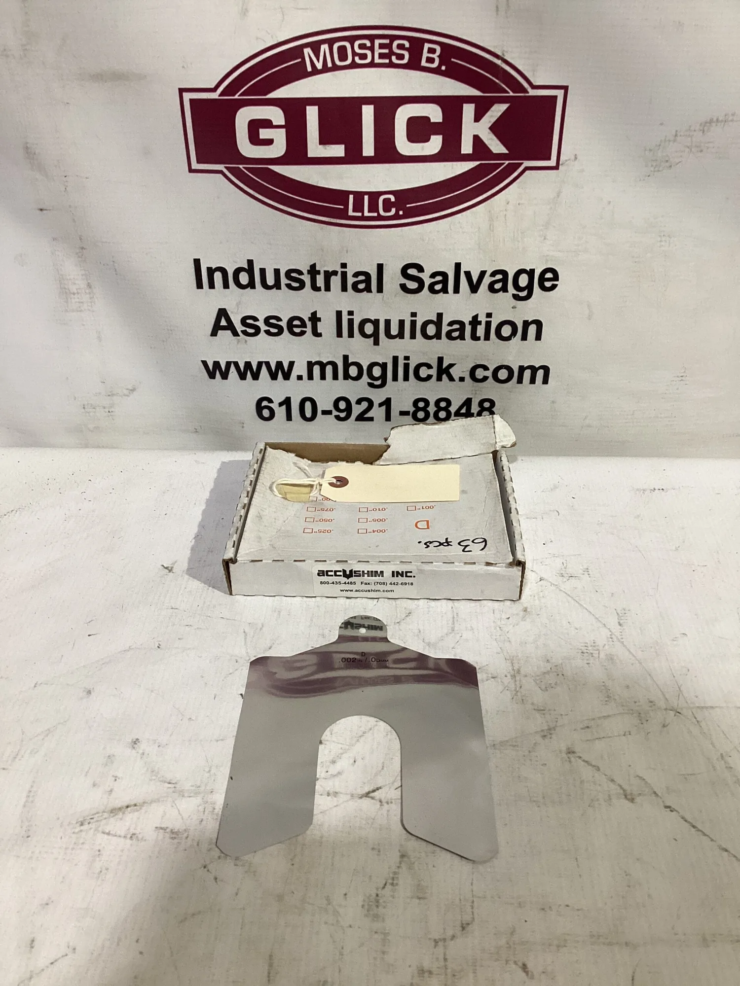 ACCUSHIM D.002 Stainless Slotted Shim Stock 5” x 5” x .002” -NIB of 63