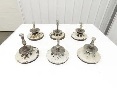 Machine Leveling Feet Rubber Pads 1"Adj Height 4.5"x7.5"OD M20x1.5 Stud Set of 6