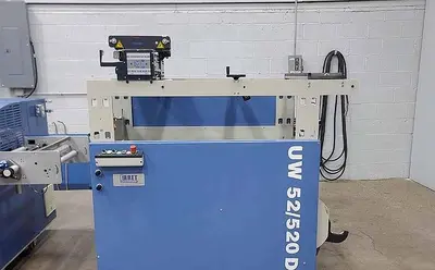 USED 2007 MBO PAPER FOLDER W/ UW UNWINDER, PANEL SHEETER SVC 520C, AND VERTICAL STACKING SVC 520S