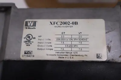 DANFOSS XFC2002-0B DRIVE MICRO-INVERTER XFC2000 SERIES INPUT: 208-230 VAC H1043
