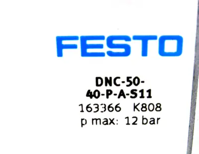 NEW FESTO DNC-50-40-P-A-S11 CYLINDER 12BAR DNC5040PAS11