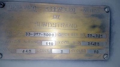 Used 1960 SUNDSTRAND #33 RIGIDMIL Horizontal & Vertical Ram Type Mills Pennsylvania US | Hadanich Machine #1443622