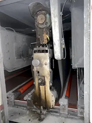 63" MIDWEST AUTOMATION MODEL #N3-6375 3 HEAD WET TYPE BELT DEBURRING GRINDER MACHINE: STOCK 18225