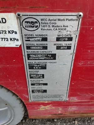 USED 2018 MEC MICRO 19