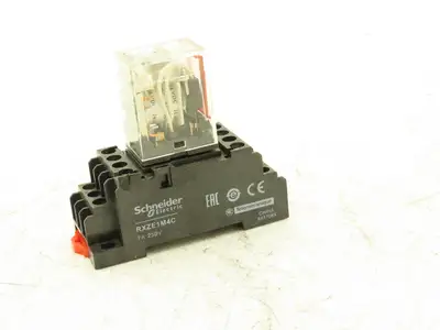 Omron MY4N-GS Relay 14-Pin 4 Pole LED Indicator 24VDC Coil w/ Base Lot of 12