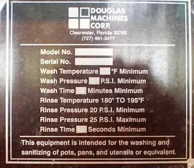 Used DOUGLAS _UNKNOWN_ Dishwashers British Columbia CA | Surrey Food Equipment #1407330