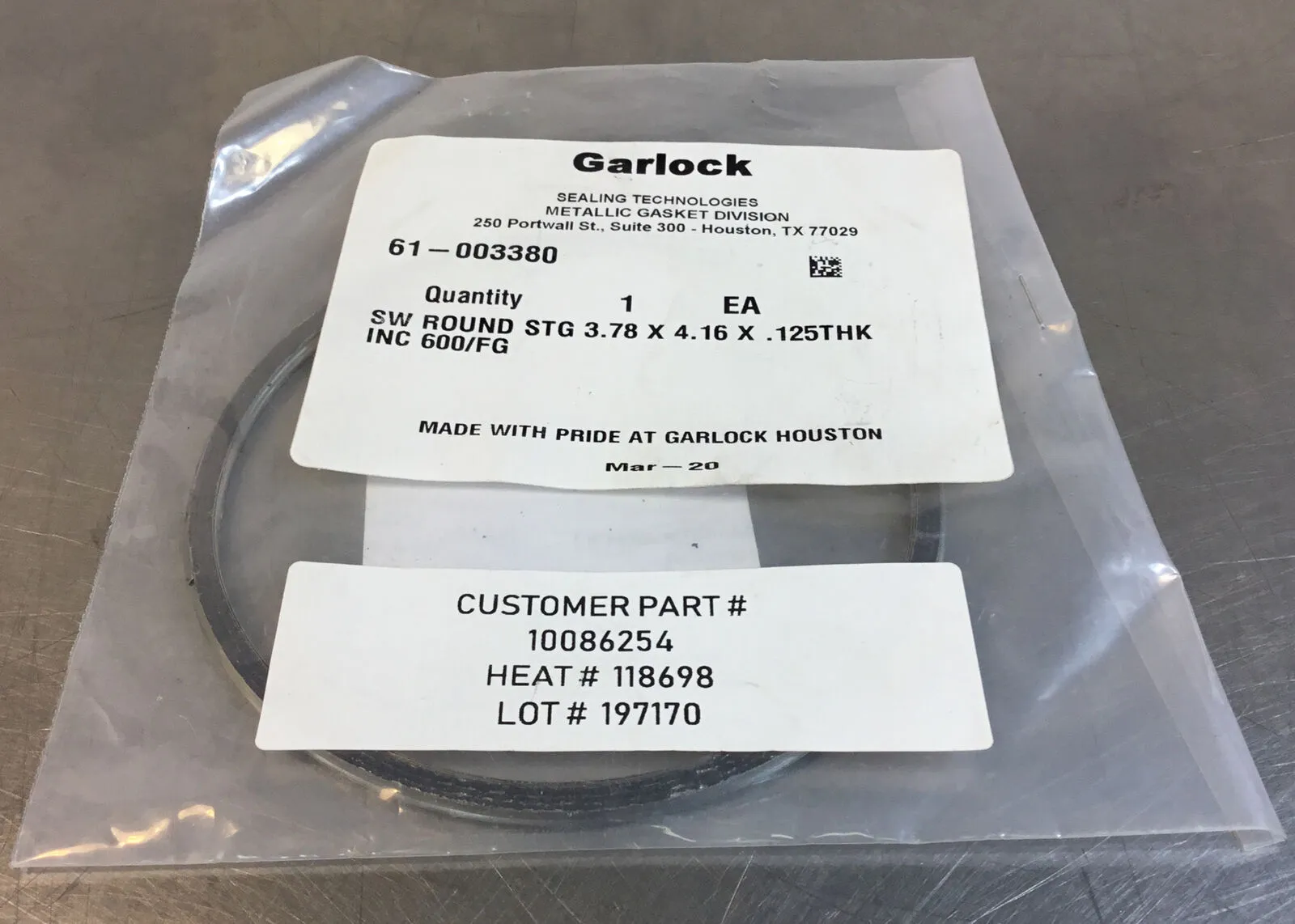 Used Garlock _UNKNOWN_ Seals & Gaskets South Carolina US | Palmetto Automation #1166091