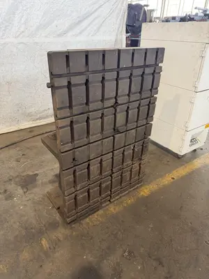 28" WIDE X 40" TALL X 20" DEEP T SLOTTED STACKED ANGLE PLATE. STOCK # 0219326