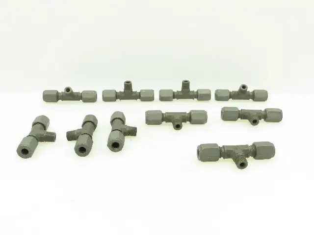 Parker Steel Male Branch Tee Flareless Compression 1/4" Tube  1/8" NPT LOT OF 10