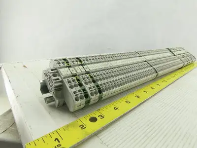Entrelec M4/6 DIN Rail Mount 80 Terminal Blocks/Strip 500V W/8 Grounds D4/6P