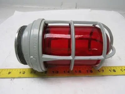 Appleton VU-100 R Alum V51 Guarded Red Globe Fixture Adapter Socket Home Studio