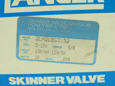 Skinner Lancer 2LH2LBG3152 Brass Solenoid Valve 2-Way NC 120V 150 PSI 3/8" NPT
