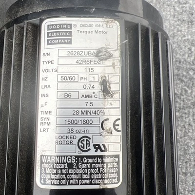 Used Bodine Electric Company 42R6FECT A.C. Motors California US | Davliegogo LLC #1706727