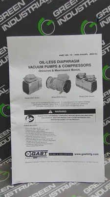 Gast K309 Service Kit for CEM Vacuum Pump New