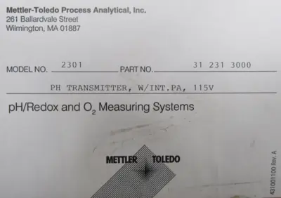 NEW METTLER TOLEDO 2301 PH TRANSMITTER 31-231-3000