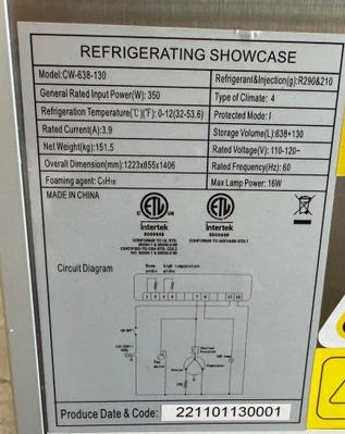 171-0017 48” Fresh Meat & Seafood Full Service Self Contained Display Cooler