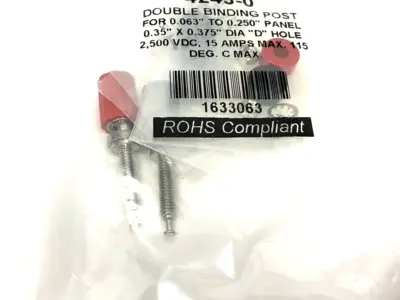 NEW POMONA DOUBLE BINDING POST 0.063" TO 0.250" PANEL, 2500VDC 15A
