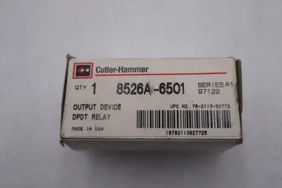 New OPEN BOX Cutler Hammer 8526A-6501 Output Device Relay STOCK K-3267