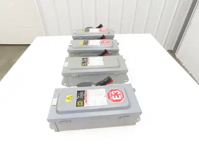 Square D HU-361 Safety Disconnect Switch 30A 600V 3Ph 30HP Non Fused Lot Of 4