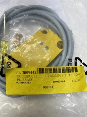 ** NEW IN FACTORY BAG Cable Cordset TRANSDUCER ELECTROM;M30 9501210# PL BRASS#