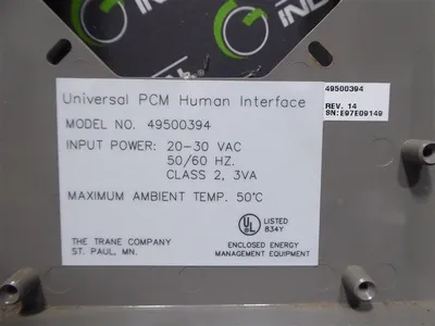 Trane 49500394 Universal PCM Human Interface Module Rev. 14 Used