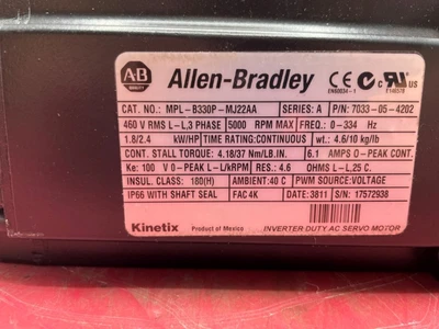 NEW ALLEN BRADLEY NO: MPL-B330P-MJ22AA