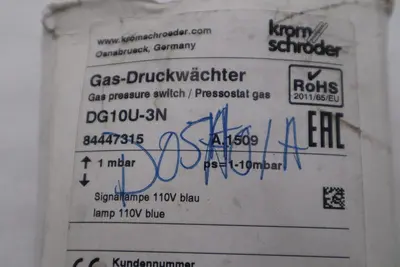 NEW KROM SCHRODER DG10U-3N 84447315 GAS PRESSURE SWITCH STOCK H641A