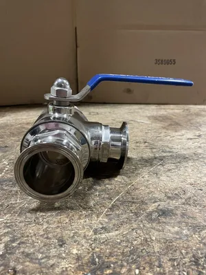 QiiMii 2” 304 Stainless Steel Manual 3-Way Tri-Clover Clamp Sanitary Tee Valve