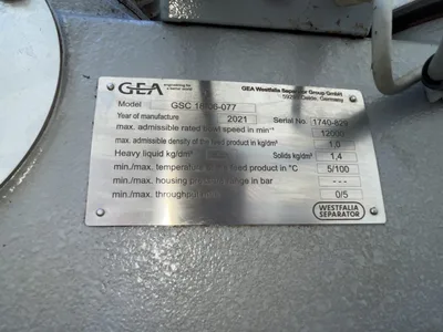 GEA Centrifugal Separator