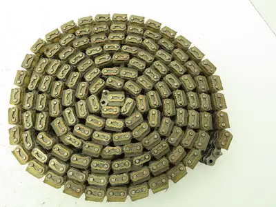 Non-Marking Rubber Top Double Strand Conveying Roller Chain 1/2" Pitch 11'