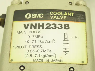 SMC VNH233B High Pressure Coolant Valve 3/8" RC 7MPa 1000psi