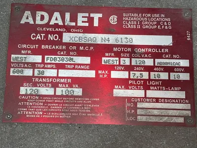 Used ADALET XCBSAQ N4 6130 Starters Ohio US | HGR 24 #1286746