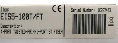 NEW CONTEMPORARY CONTROLS EIS5-100T/FT ETHERNET SWITCH EIS5100TFT