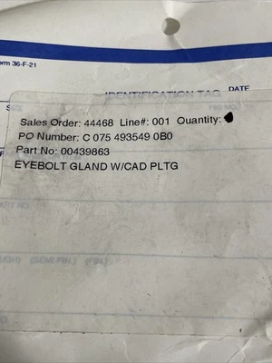 (3) Stainless Steel Eye Bolts W/Cad.Pltg.Fast Shipping +Warranty