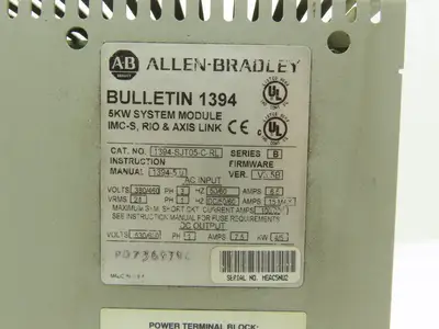 Allen Bradley 1394-SJT05-C-RL Digital Servo 5kW System Module 460V Ser B READ