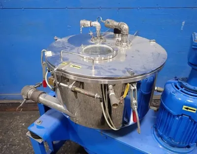 Sanborn 20 x 6 perforate basket sanitary centrifuge, 316SS.