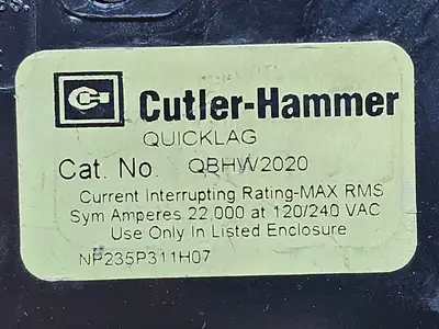 Used CUTLER-HAMMER QBHW2020 Switchgears British Columbia CA | Lenmark #1438573