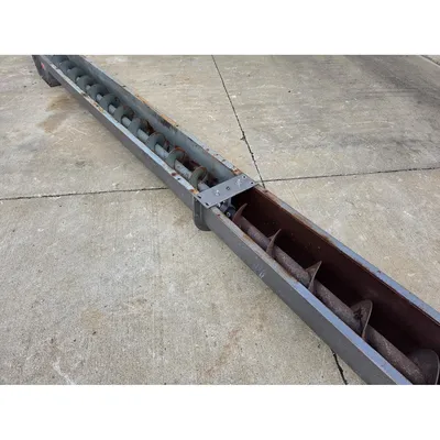 Used 9" Dia. X 18'-9"L Industrial Screw Auger Conveyor Carbon Steel 3HP