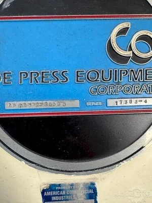 USED COE PRESS EQUIPMENT CPTR-PO-20030 / CPPS-PO-400-30 / CPRF-430