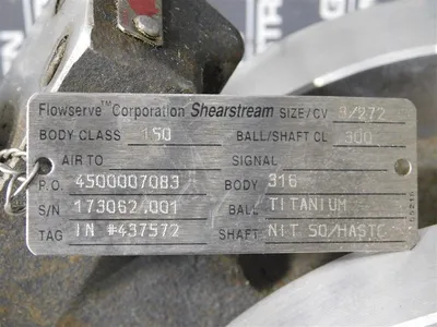 3" Flowserve Valtek 4500007083 Shearstream Ball Valve Used