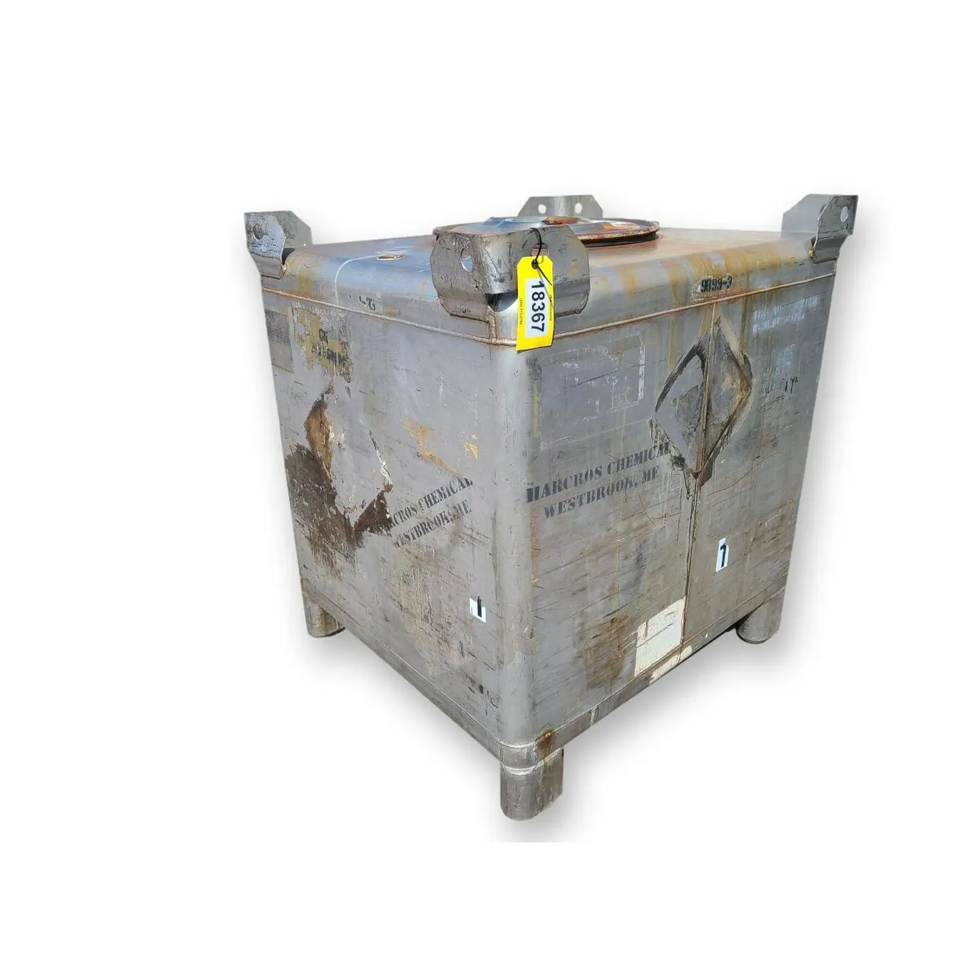 Used 370 Gal TransStore Stainless Steel IBC Tote Bin