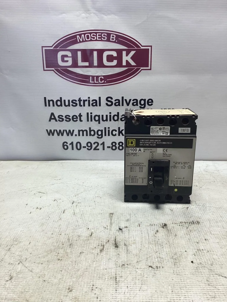 Square D FAL36100 Circuit Breaker 100 amp molded case