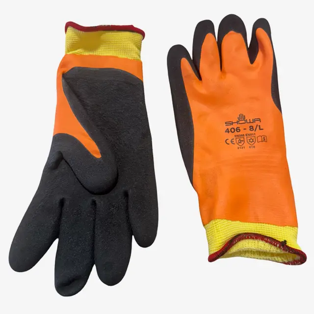 Showa Cold Weather Latex Work Gloves 13 Gauge Size Large 1 Pair
