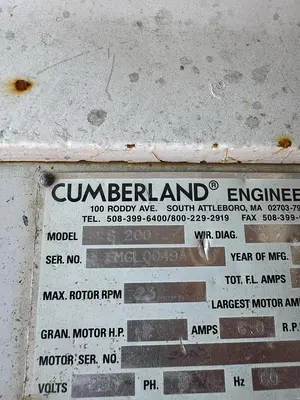 Cumberland Model S200 Granulator 2H.P. Granulator