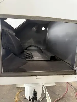 CYCLONE SAND BLAST CABINET W/ DUST COLLECTOR. STOCK # 0236325.