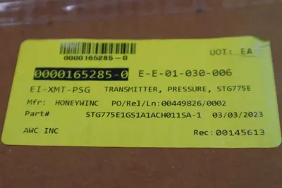 Honeywell STG775-E1GS1A-1-A-CH0-11S-A-10A0-00-0000 SMART TRANSMITTER STOCK G479
