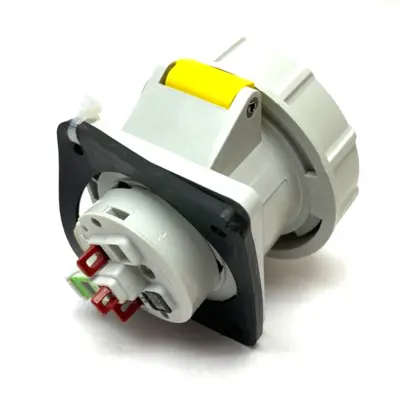 Used Hubbell Heavy Duty Female Pin & Sleeve Receptacle 2-Pole 3-Wire YELLOW Electrical Fittings Michigan US | Maverick Industrial Sales #1401509